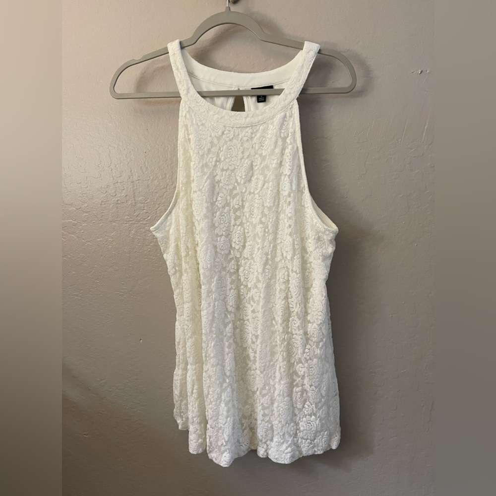 Torrid Cream Lace Tank Top
